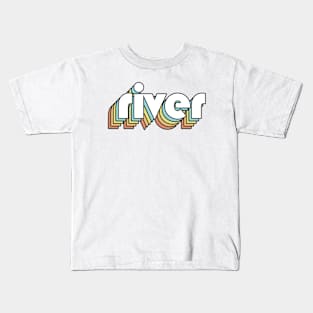 River - Retro Rainbow Typography Faded Style Kids T-Shirt